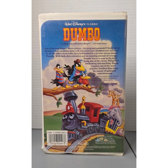 Walt Disney Dumbo VHS Tape Classic Animation Damaged Clamshell Read Description - Picture 5 of 16